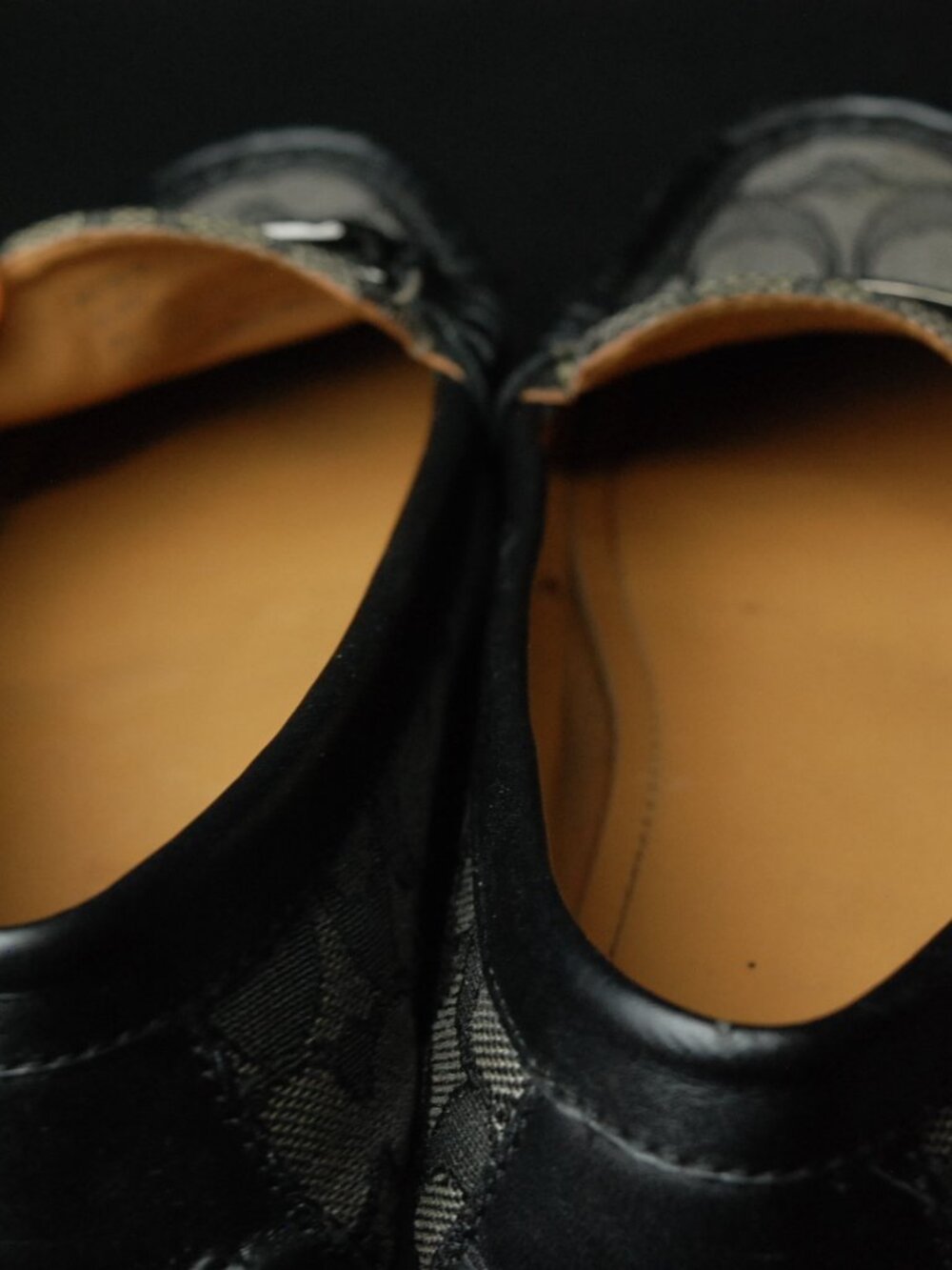 COACH Black Olive Signature Logo Leather Monogram Loafers Women's Shoes - Picture 3 of 11